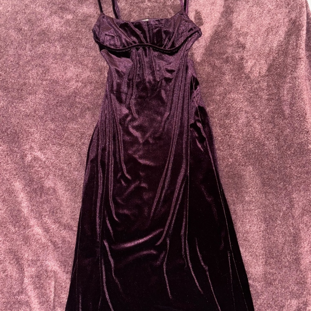 Elegant Purple Velvet Dress